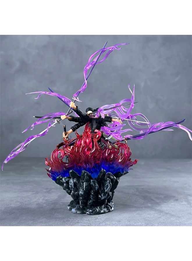 One Piece Zoro Anime Figure 9.84 Inch Three Headed Nine Bladed Rope Action Statue - Image 5